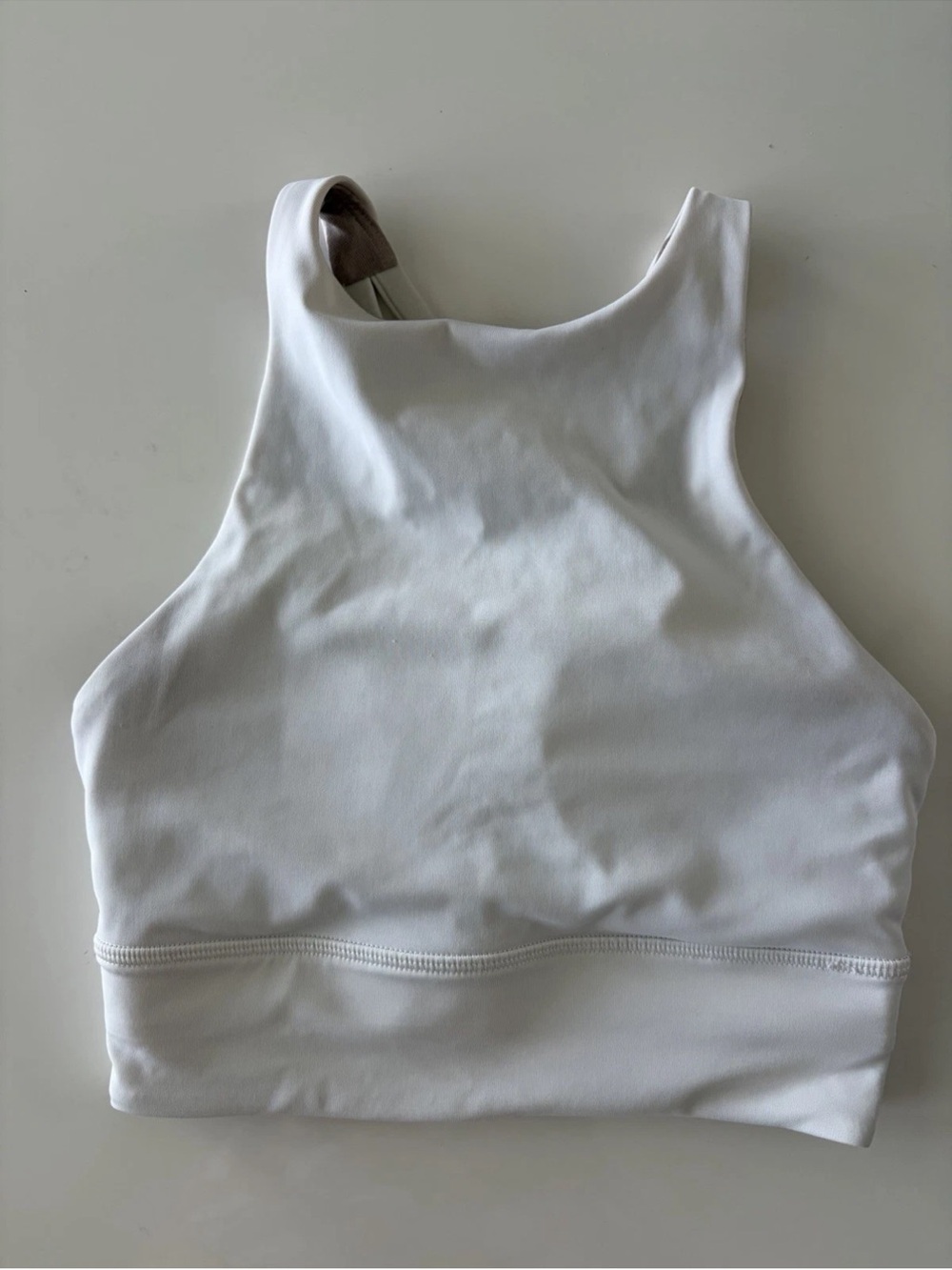 lululemon athletica White Crop Sports Bra Gym yoga